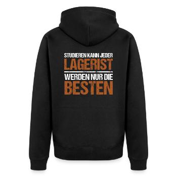 Tout le monde peut étudier - Lagerist Edition - Veste à capuche bio Premium Unisexe - noir - Dos - Nico (187cm)