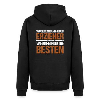 Tout le monde peut étudier - Édition Educateur - Veste à capuche bio Premium Unisexe - noir - Dos - Nico (187cm)
