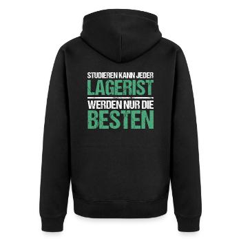Tout le monde peut étudier - Lagerist Edition - Veste à capuche bio Premium Unisexe - noir - Dos - Nico (187cm)
