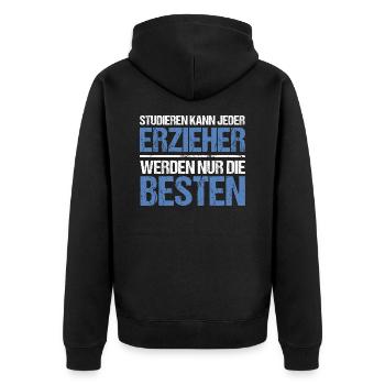 Tout le monde peut étudier - Édition Educateur - Veste à capuche bio Premium Unisexe - noir - Dos - Nico (187cm)