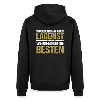 Tout le monde peut étudier - Lagerist Edition - Veste à capuche bio Premium Unisexe - noir - Dos - Nico (187cm)