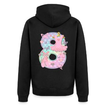 Ballerina 8. Geburtstagsparty Nummer 8 - 8 Jahre - Unisex Premium Bio Zip Hoodie - Schwarz - Hinten - Nico (187cm)