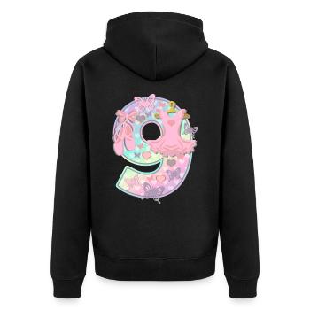 Ballerina 9. Geburtstagsparty Nummer 9 - 9 Jahre - Unisex Premium Bio Zip Hoodie - Schwarz - Hinten - Nico (187cm)