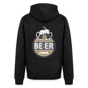 It's a beer o'clock. Retro style design. - Unisex Premium Organic Zip Hoodie - black - Back - Nico (187cm)