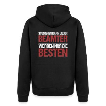 Tout le monde peut étudier ; Les fonctionnaires sont les meilleurs - Veste à capuche bio Premium Unisexe - noir - Dos - Nico (187cm)