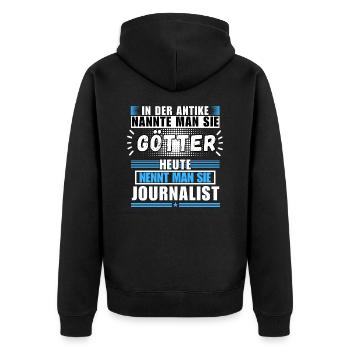 Les dieux dans l’Antiquité. Aujourd’hui Journaliste - Veste à capuche bio Premium Unisexe - noir - Dos - Nico (187cm)