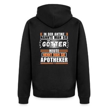 Götter in der Antike. Heute Apotheker - Unisex Premium Bio Zip Hoodie - Schwarz - Hinten - Nico (187cm)