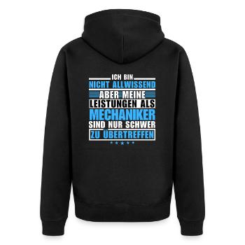 Unmatched performance as a mechanic - Unisex Premium Organic Zip Hoodie - black - Back - Nico (187cm)