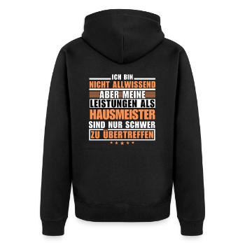 Unsurpassed performance as a caretaker - Unisex Premium Organic Zip Hoodie - black - Back - Nico (187cm)