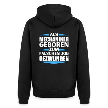 Le mécanicien a décroché le mauvais emploi - Veste à capuche bio Premium Unisexe - noir - Dos - Nico (187cm)