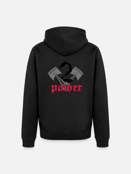 V2 Power - Unisex Premium Bio Zip Hoodie - Schwarz