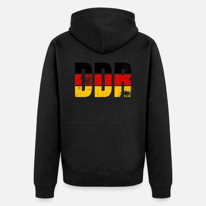 DDR rétro Allemagne - Veste à capuche bio Premium Unisexe - noir