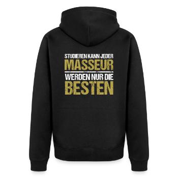 Tout le monde peut étudier - Masseur Edition - Veste à capuche bio Premium Unisexe - noir - Dos - Nico (187cm)