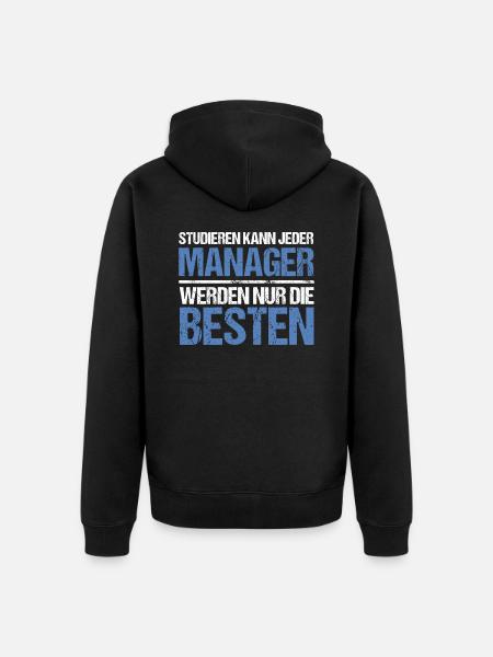 Studieren kann jeder - Manager Edition - Unisex Premium Bio Zip Hoodie - Schwarz