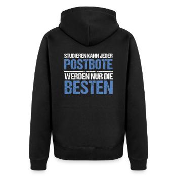 Anyone can study - Postman Edition - Unisex Premium Organic Zip Hoodie - black - Back - Nico (187cm)