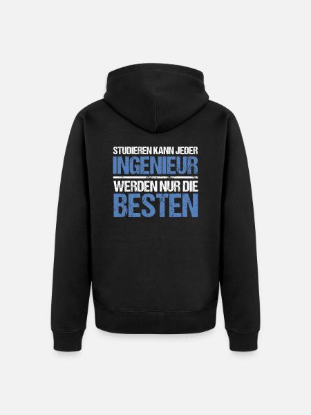 Studieren kann jeder - Ingenieur Edition - Premium økologisk unisex-hættejakke - sort