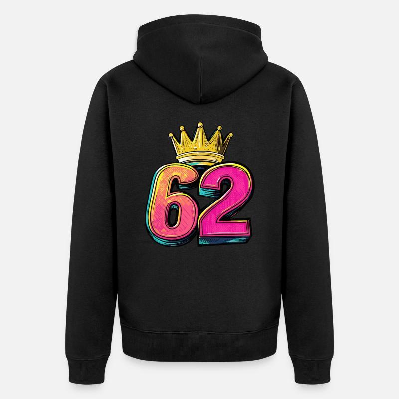 Couronne à 62 chiffres - Veste à capuche bio Premium Unisexe - noir