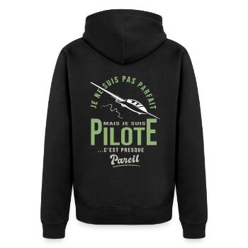 parfait pilote Planeur Cadeau humour avion - Veste à capuche bio Premium Unisexe - noir - Dos - Nico (187cm)