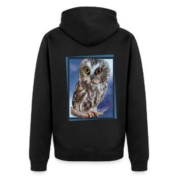 Hibou du Nord - Veste à capuche bio Premium Unisexe - noir - Dos - Nico (187cm)