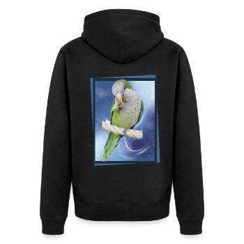 Argentine Parakeet - Unisex Premium Organic Zip Hoodie - black - Back - Nico (187cm)