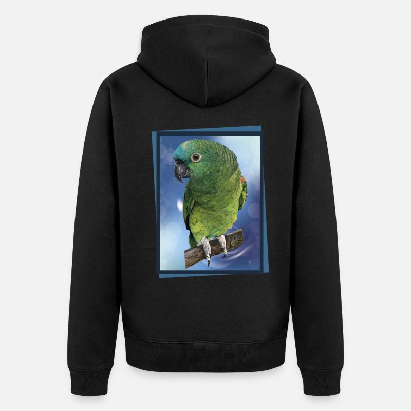 L’amazone à front bleu - Veste à capuche bio Premium Unisexe - noir