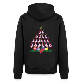 unicorn xmass. christmas gift - Unisex Premium Organic Zip Hoodie - black - Back - Nico (187cm)