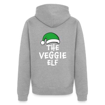 The Veggie Elf - Unisex Premium Organic Zip Hoodie - heather grey - Back - Nico (187cm)