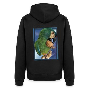 Das Maracanã - Unisex Premium Bio Zip Hoodie - Schwarz - Hinten - Nico (187cm)