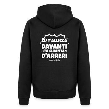 t-shirt Sicile Proverbe sicilien sagesse - Veste à capuche bio Premium Unisexe - noir - Dos - Nico (187cm)