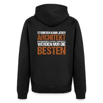 Anyone can study - Architekt Edition - Unisex Premium Organic Zip Hoodie - black - Back - Nico (187cm)