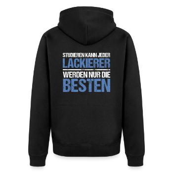 Tout le monde peut étudier - Lackierer Edition - Veste à capuche bio Premium Unisexe - noir - Dos - Nico (187cm)