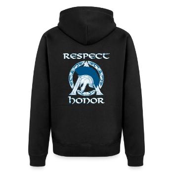 Respect and Honor Sparta Symbol - Veste à capuche bio Premium Unisexe - noir - Dos - Nico (187cm)