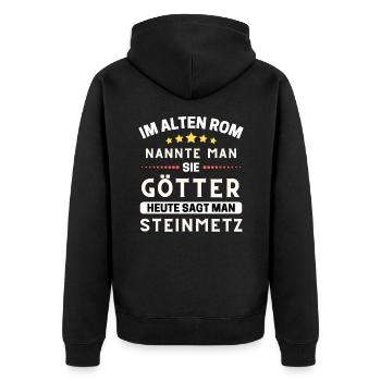 . Dieses tolle Geschenk ist perfekt für eSinen Geb - Unisex Premium Bio Zip Hoodie - Schwarz - Hinten - Nico (187cm)