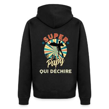 Super papy qui déchire C'est Mon Grand-Père - Veste à capuche bio Premium Unisexe - noir - Dos - Nico (187cm)