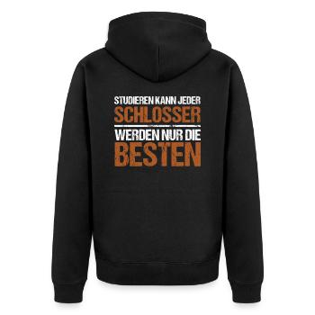 Tout le monde peut étudier - Schlosser Edition - Veste à capuche bio Premium Unisexe - noir - Dos - Nico (187cm)