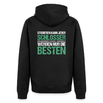 Tout le monde peut étudier - Schlosser Edition - Veste à capuche bio Premium Unisexe - noir - Dos - Nico (187cm)