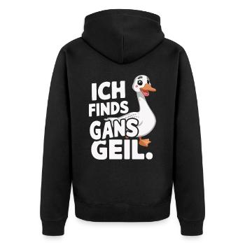 Goose Geese Animal Farm - Unisex Premium Organic Zip Hoodie - black - Back - Nico (187cm)