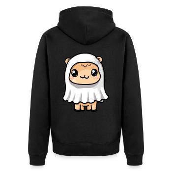 Kamel Halloween Comic Geist - Unisex Premium Bio Zip Hoodie - Schwarz - Hinten - Nico (187cm)
