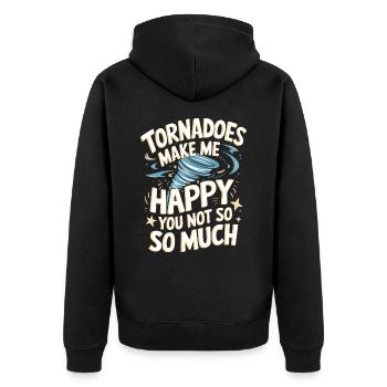 Storm Chasing Tornado Storm Meteorologist - Unisex Premium Organic Zip Hoodie - black - Back - Nico (187cm)
