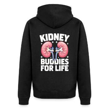 Nierenspender Niere Organspender - Unisex Premium Bio Zip Hoodie - Schwarz - Hinten - Nico (187cm)