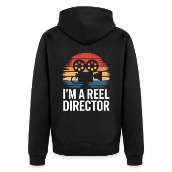 Filmemacher Filmregisseur Kameramann Film - Unisex Premium Bio Zip Hoodie - Schwarz - Hinten - Nico (187cm)