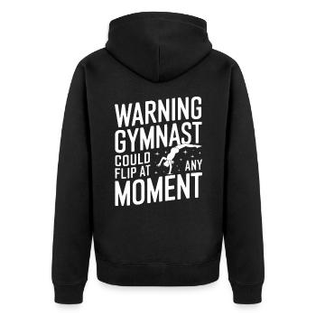 Turnen Turner Gymnastik - Unisex Premium Bio Zip Hoodie - Schwarz - Hinten - Nico (187cm)
