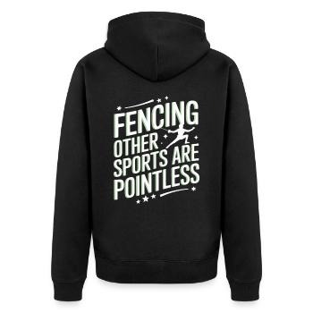 Fencing Fencers - Unisex Premium Organic Zip Hoodie - black - Back - Nico (187cm)