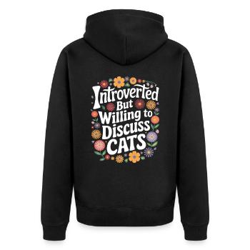 Introvertierter asozialer introvertierter - Unisex Premium Bio Zip Hoodie - Schwarz - Hinten - Nico (187cm)