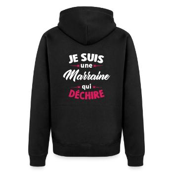 Je Suis Une Marraine Qui Déchire - Veste à capuche bio Premium Unisexe - noir - Dos - Nico (187cm)