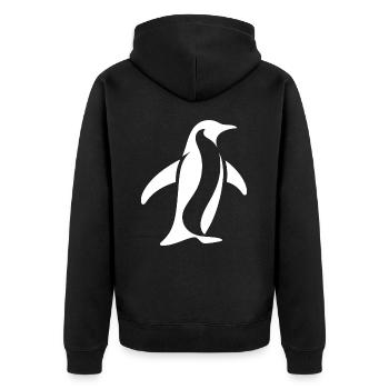Penguin South Pole Silhouette Minimalist - Unisex Premium Organic Zip Hoodie - black - Back - Nico (187cm)