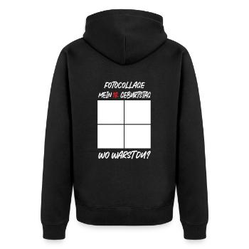 Anniversaire de 18 ans Où étais-tu ? - Veste à capuche bio Premium Unisexe - noir - Dos - Nico (187cm)