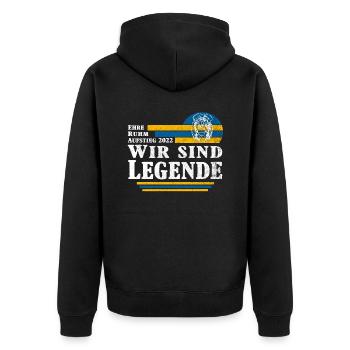 Braunschweig Fußball Aufstieg 2022 - Unisex Premium Bio Zip Hoodie - Schwarz - Hinten - Nico (187cm)
