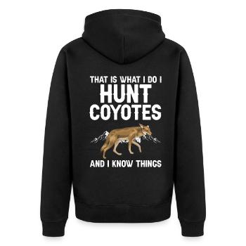 Conception de coyote pour les réacteurs de coyote - Veste à capuche bio Premium Unisexe - noir - Dos - Nico (187cm)