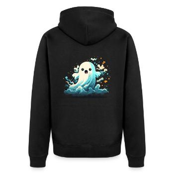 Fantôme nuageux - Veste à capuche bio Premium Unisexe - noir - Dos - Nico (187cm)